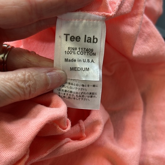 Frank and Eileen Tee Lab Skirt Coral Straight Cotton Raw Hem Sz M NEW - Picture 4 of 5